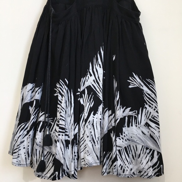 Free People Black White Tropical Oasis Printed Pleated Mini Dress - Picture 13 of 16
